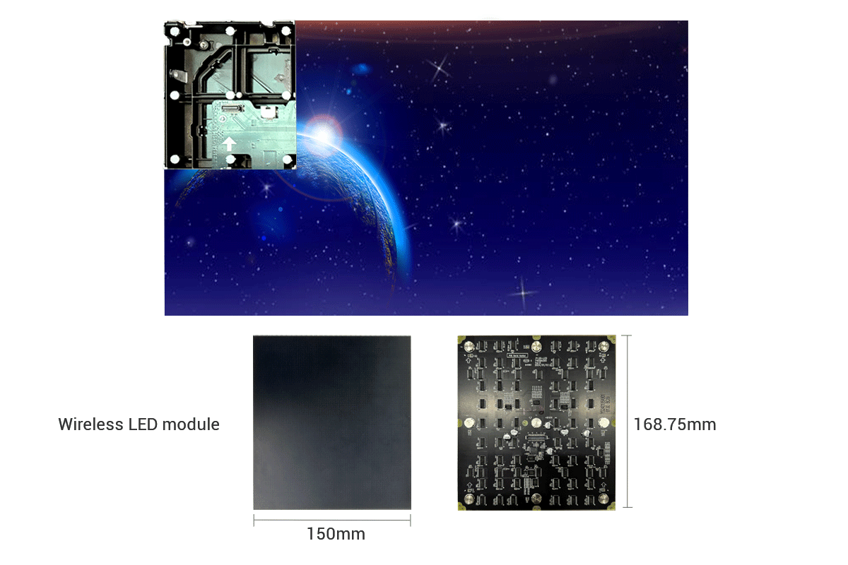 Indoor flip-chip COB LED display module size 150x168.75