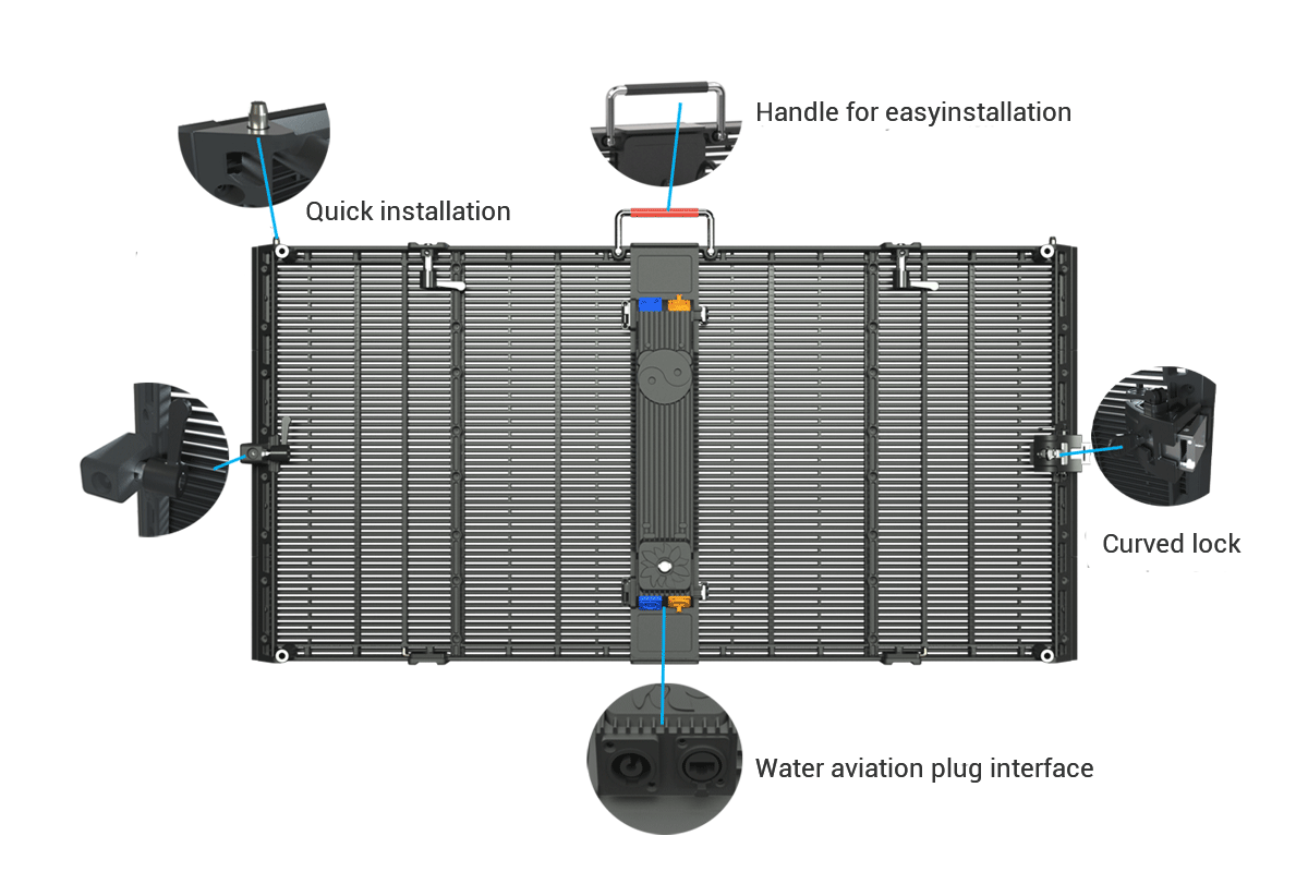 LED transparent mesh display installation method