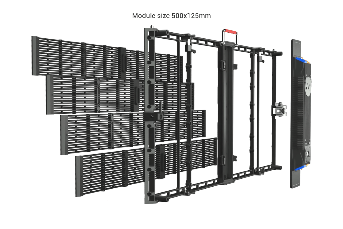 LED transparent mesh display module size