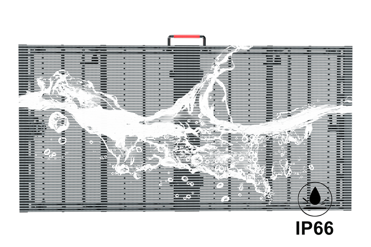 LED transparent mesh display waterproof rating IP66