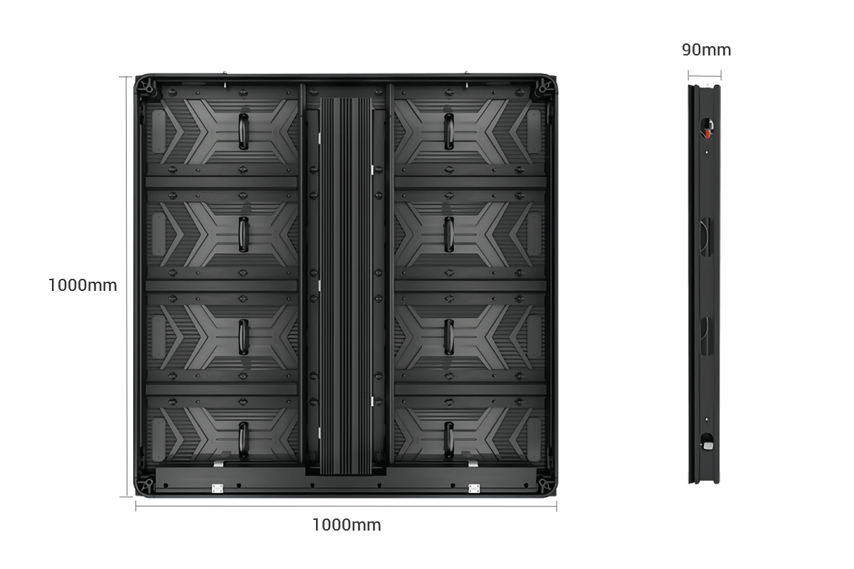 Outdoor LED display cabinet size 1000x1000mm