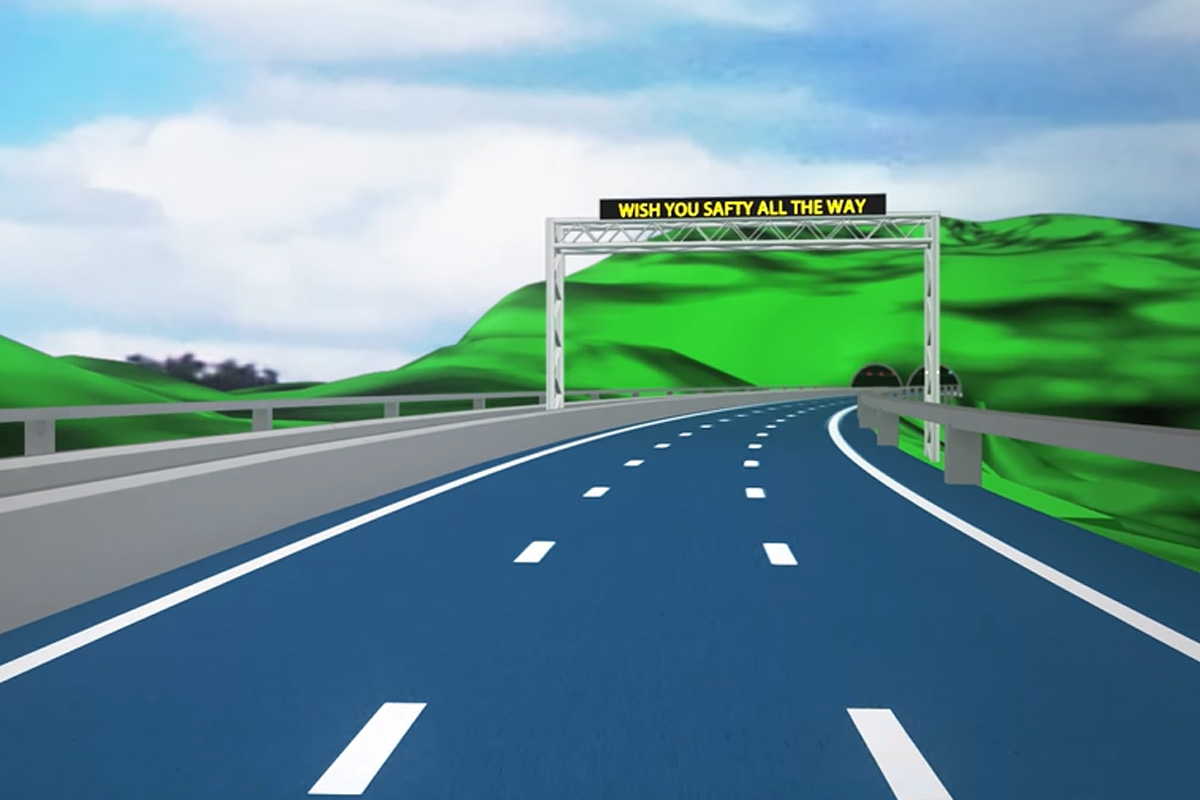 Outdoor LED display screen for traffic guidance