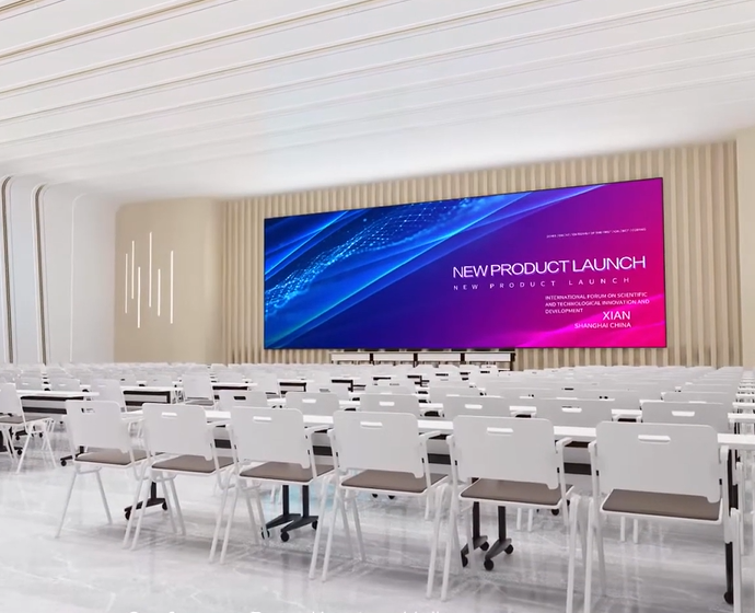 COB LED display screen is used in indoor places such as conference rooms and lecture halls.