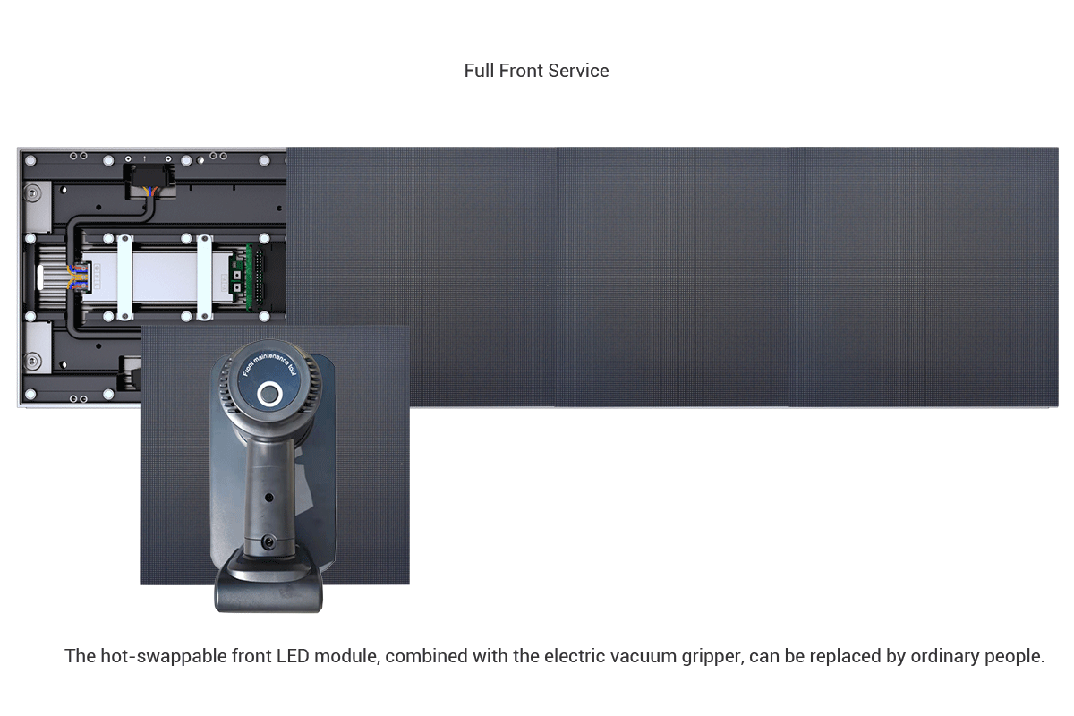 Indoor full-color advertising LED display screen module full front service maintenance method is very simple